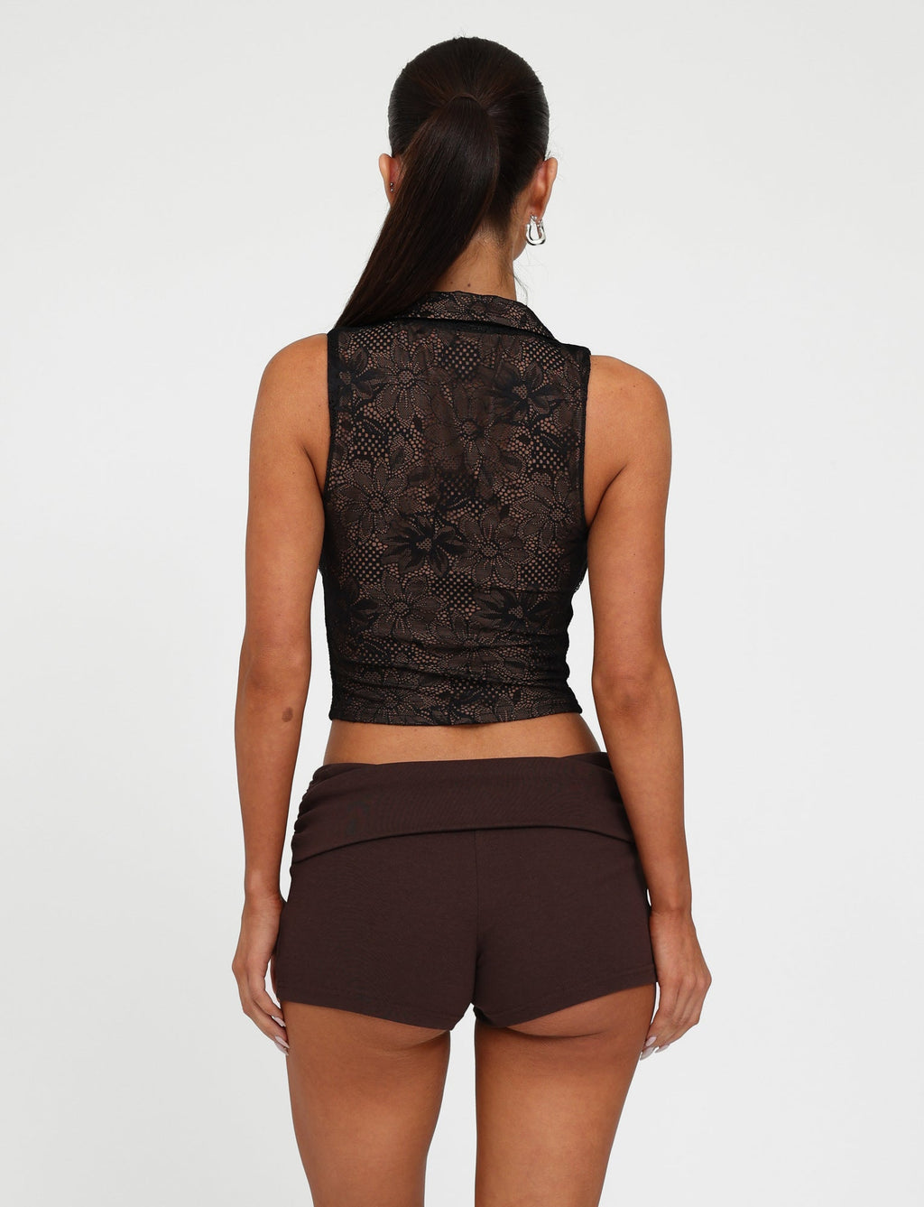 ALDINA TOP - BLACK : LACE