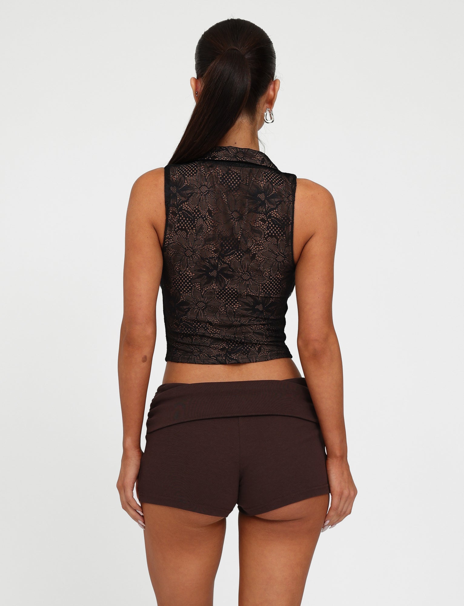 ALDINA TOP - BLACK : LACE
