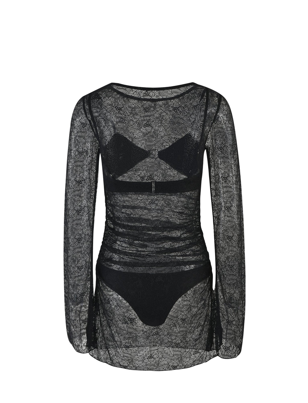 ALAYNA THREE PIECE MINI DRESS - BLACK : BLACK LACE