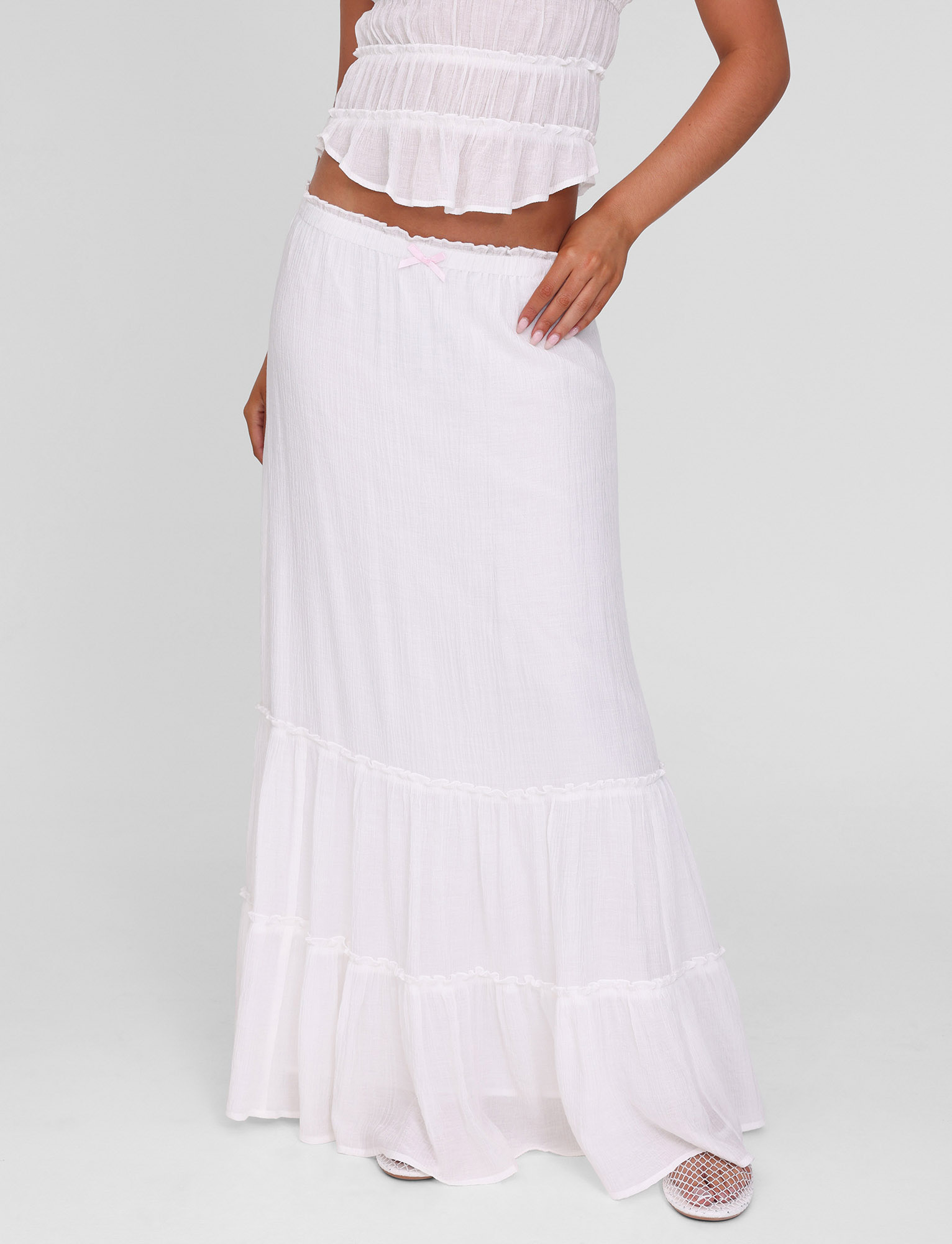 ASHLYNN MAXI SKIRT - WHITE